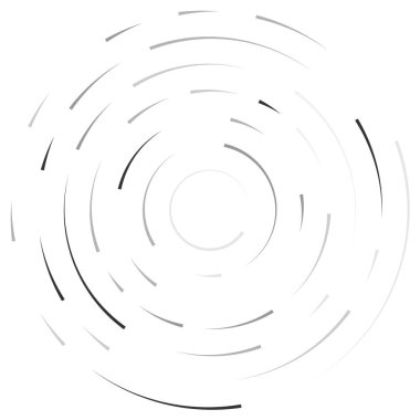 Radikal, yayılan çizgiler soyut patlama elementi. Konsantrik girdap volt, sarmal yayılan şeritler. Dairesel, döngüsel şeritler, çizgiler daire şeklinde. Çevir, döndür, döndür, döndür.