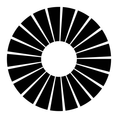 Dairesel dairesel, yayılan çizgiler, ışınlar, ışınlar. Geometrik çember vektör çizimi. Döngüsel konsantrasyon deseni