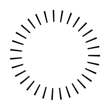 Dairesel dairesel, yayılan çizgiler, ışınlar, ışınlar. Geometrik çember vektör çizimi. Döngüsel konsantrasyon deseni