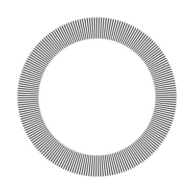 Dairesel dairesel, yayılan çizgiler, ışınlar, ışınlar. Geometrik çember vektör çizimi. Döngüsel konsantrasyon deseni