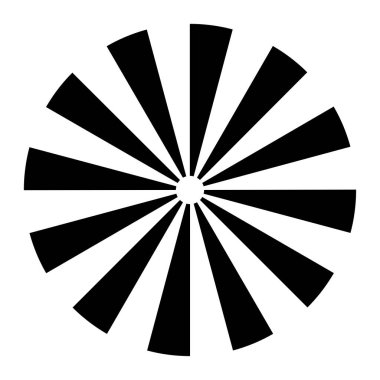 Dairesel dairesel, yayılan çizgiler, ışınlar, ışınlar. Geometrik çember vektör çizimi. Döngüsel konsantrasyon deseni