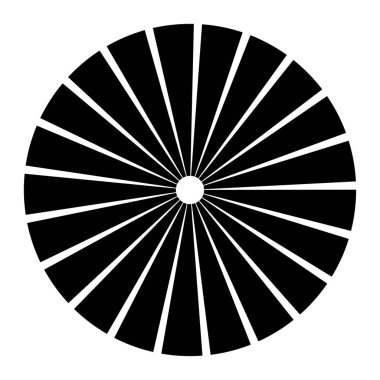 Dairesel dairesel, yayılan çizgiler, ışınlar, ışınlar. Geometrik çember vektör çizimi. Döngüsel konsantrasyon deseni