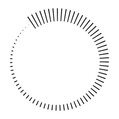 Dairesel dairesel, yayılan çizgiler, ışınlar, ışınlar. Geometrik çember vektör çizimi. Döngüsel konsantrasyon deseni