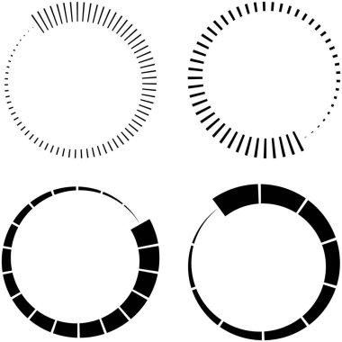 Dairesel radyal set, yayılan çizgiler, ışınlar, ışınlar. Geometrik çember vektör çizimi. Döngüsel konsantrasyon deseni