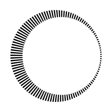 Dairesel dairesel, yayılan çizgiler, ışınlar, ışınlar. Geometrik çember vektör çizimi. Döngüsel konsantrasyon deseni