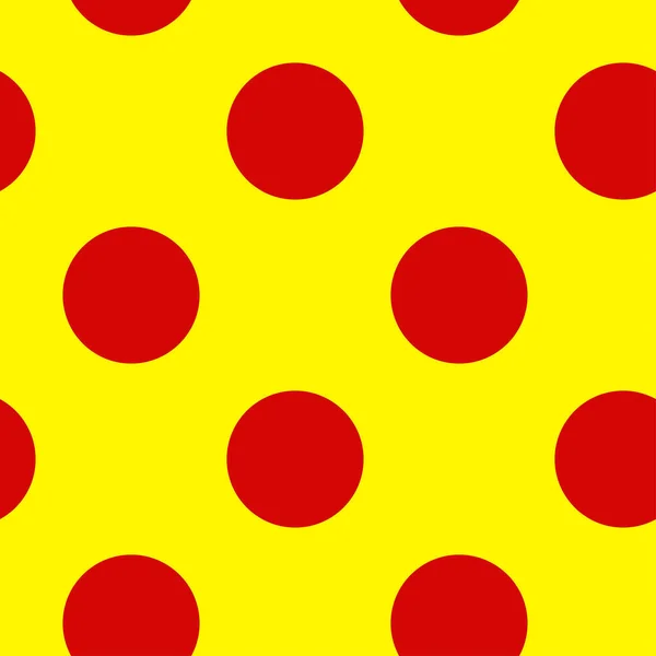 ポップアート ポインティリスト ポインティシズムシームレスな赤 黄色の円 ドット 点線のパターン 円の背景 ベクトル — ストックベクタ