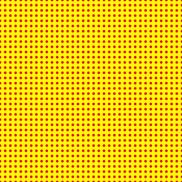 Popart Pointillist Pointillism Seamless Merah Lingkaran Kuning Titik Titik Pola - Stok Vektor