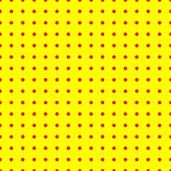 Popart Pointillist Pointillism Vermelho Sem Costura Círculos Amarelos Pontos Padrão —  Vetores de Stock