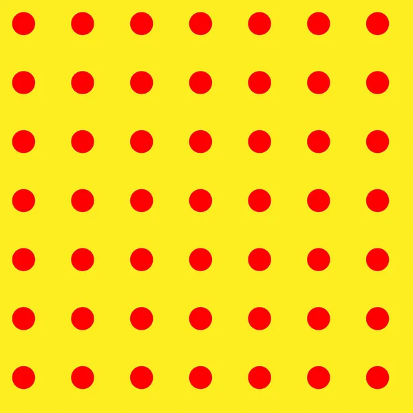 Popart Pointilliste Pointillisme Rouge Sans Couture Cercles Jaunes Points Motif — Image vectorielle