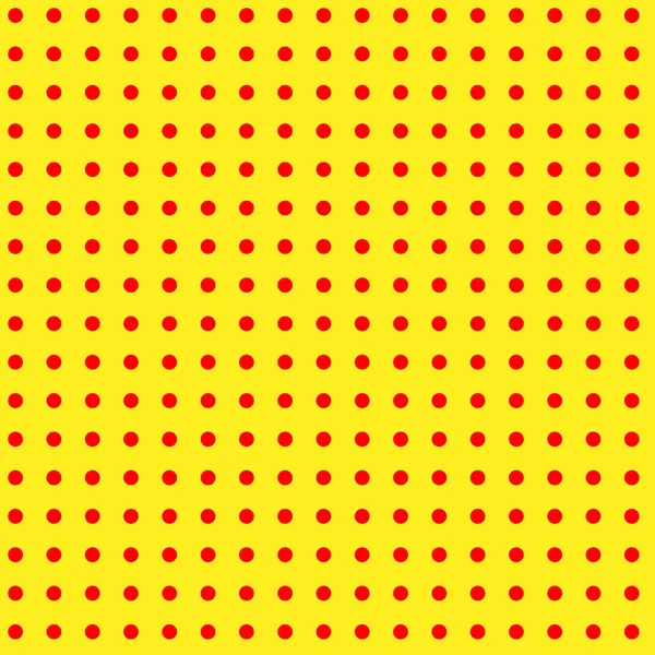 Popart Pointilliste Pointillisme Rouge Sans Couture Cercles Jaunes Points Motif — Image vectorielle