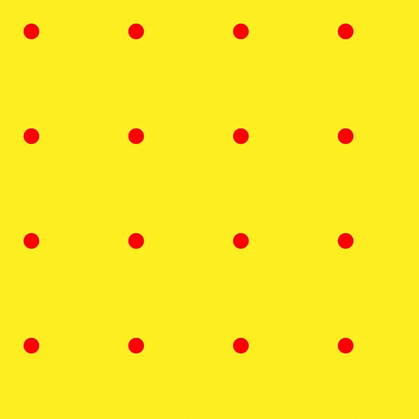 Popart Pointilliste Pointillisme Rouge Sans Couture Cercles Jaunes Points Motif — Image vectorielle