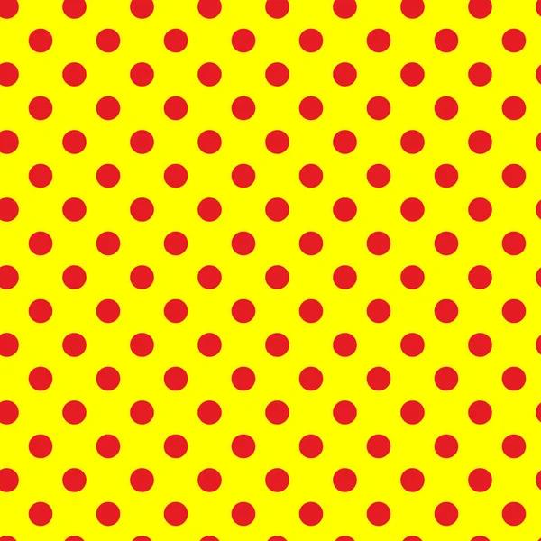 Popart Pointilliste Pointillisme Rouge Sans Couture Cercles Jaunes Points Motif — Image vectorielle