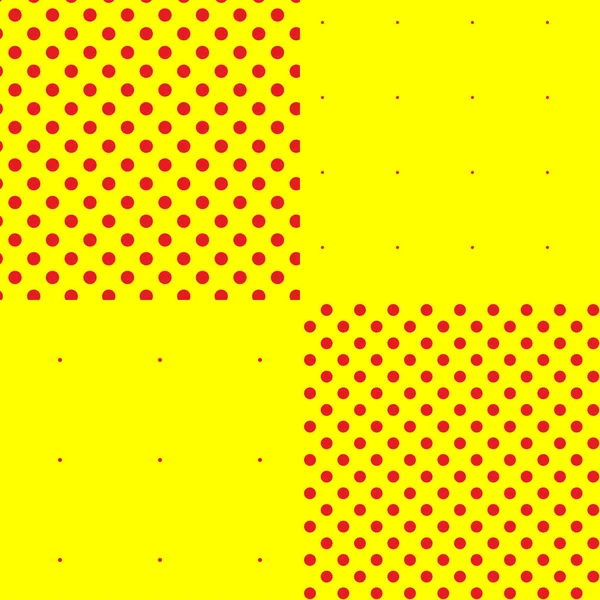 Pop Art Pointilliste Pointillisme Sans Couture Rouge Cercles Jaunes Points — Image vectorielle