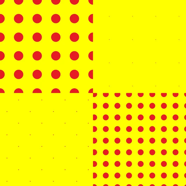 Pop Art Pointillist Pointillism Sem Costura Vermelho Círculos Amarelos Pontos —  Vetores de Stock