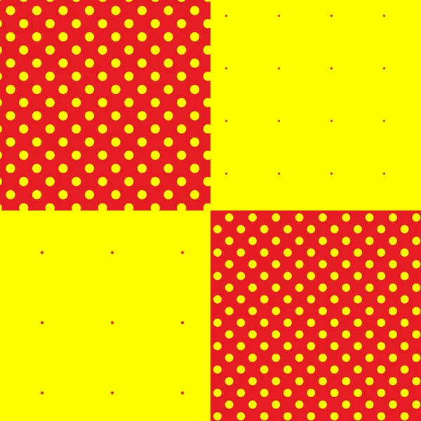 Pop Art Pointillist Pointillism Seamless Red Yellow Circle — 스톡 벡터