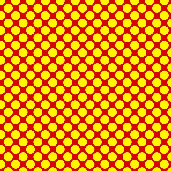 Popart Pointillismus Pointillismus Nahtlos Rot Gelbe Kreise Punkte Punktmuster Kreise — Stockvektor