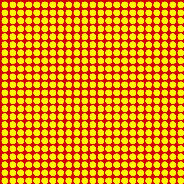 Popart Pointillist Pointillism Sömlös Röd Gula Cirklar Prickar Prickiga Mönster — Stock vektor