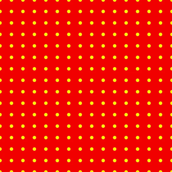 Popart Pointilliste Pointillisme Rouge Sans Couture Cercles Jaunes Points Motif — Image vectorielle