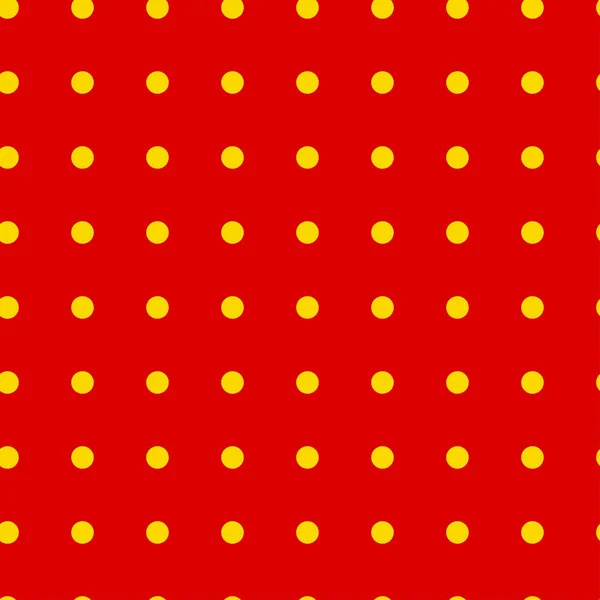 Popart Puntillista Puntillismo Rojo Sin Costuras Círculos Amarillos Puntos Patrón — Vector de stock