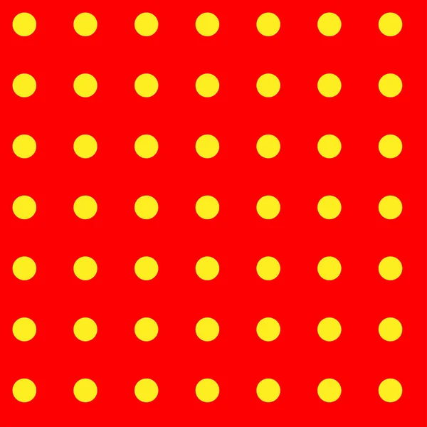 Popart Pointilliste Pointillisme Rouge Sans Couture Cercles Jaunes Points Motif — Image vectorielle