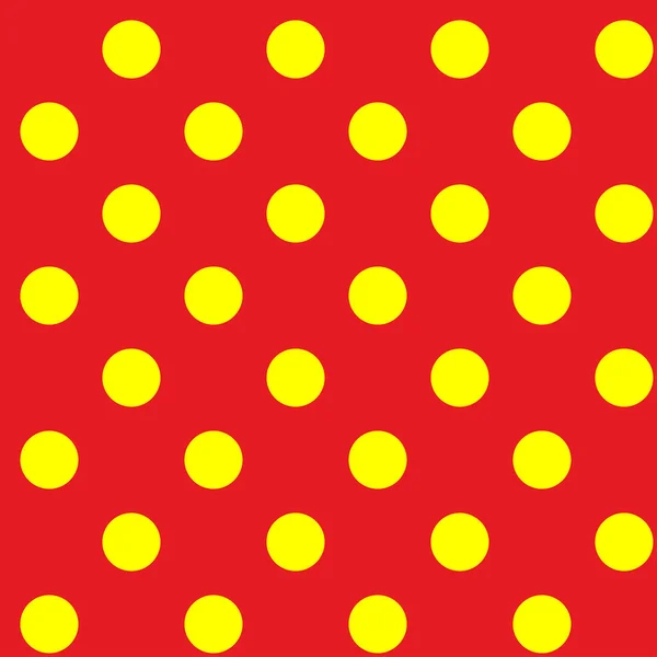 Popart Puntillista Puntillismo Rojo Sin Costuras Círculos Amarillos Puntos Patrón — Vector de stock