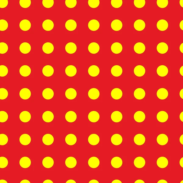 Popart Puntillista Puntillismo Rojo Sin Costuras Círculos Amarillos Puntos Patrón — Vector de stock