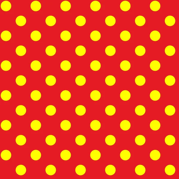Popart Puntillista Puntillismo Rojo Sin Costuras Círculos Amarillos Puntos Patrón — Archivo Imágenes Vectoriales