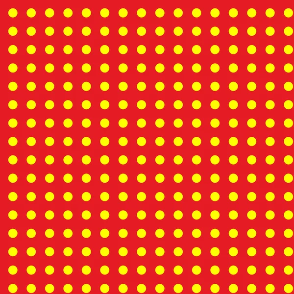 Popart Pointillist Pointillism Seamless Merah Lingkaran Kuning Titik Titik Pola - Stok Vektor