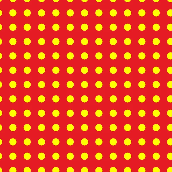 Popart Pointilliste Pointillisme Rouge Sans Couture Cercles Jaunes Points Motif — Image vectorielle