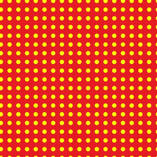 Popart Pointillist Pointillism Vermelho Sem Costura Círculos Amarelos Pontos Padrão —  Vetores de Stock