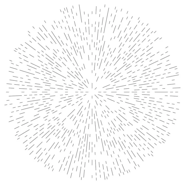 Lignes Radiales Rayonnantes Élément Éclatement Abstrait Volute Tourbillonnante Concentrique Rayures — Image vectorielle