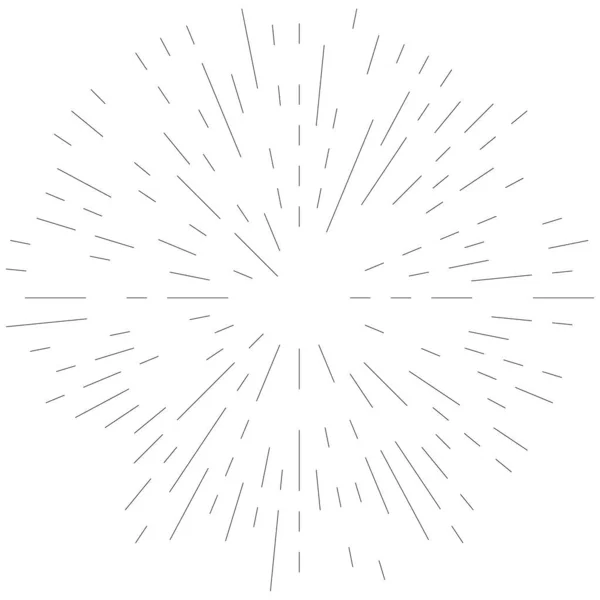 Lignes Radiales Rayonnantes Élément Éclatement Abstrait Volute Tourbillonnante Concentrique Rayures — Image vectorielle