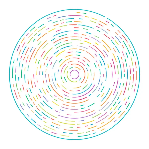 Lignes Radiales Rayonnantes Élément Éclatement Abstrait Volute Tourbillonnante Concentrique Rayures — Image vectorielle