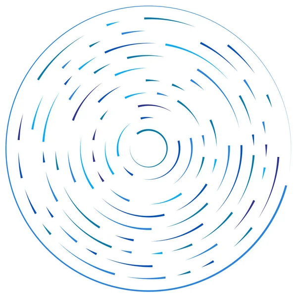 Lignes Radiales Rayonnantes Élément Éclatement Abstrait Volute Tourbillonnante Concentrique Rayures — Image vectorielle