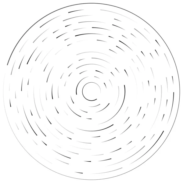 Lignes Radiales Rayonnantes Élément Éclatement Abstrait Volute Tourbillonnante Concentrique Rayures — Image vectorielle