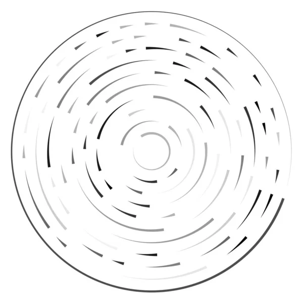 Lignes Radiales Rayonnantes Élément Éclatement Abstrait Volute Tourbillonnante Concentrique Rayures — Image vectorielle