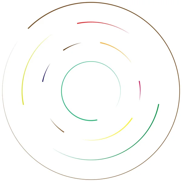 Radial Linhas Radiantes Elemento Explosão Abstrato Voluta Turbilhão Concêntrica Hélice — Vetor de Stock