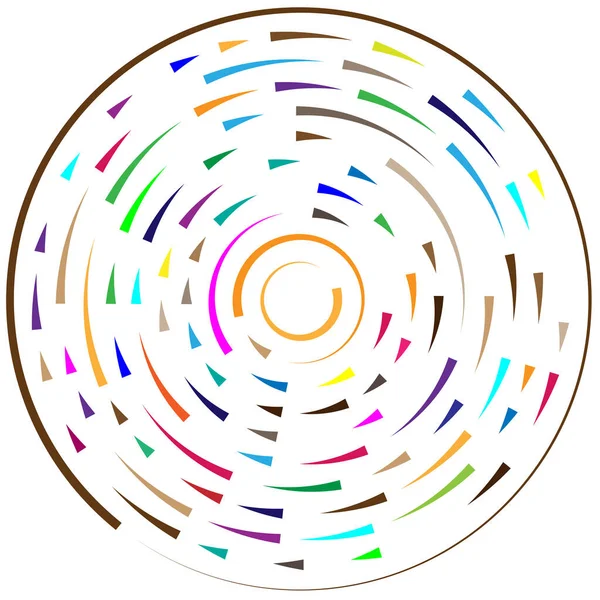 Radiale Stralende Lijnen Abstracte Barsten Element Concentrische Draaikolk Helix Verspreidende — Stockvector