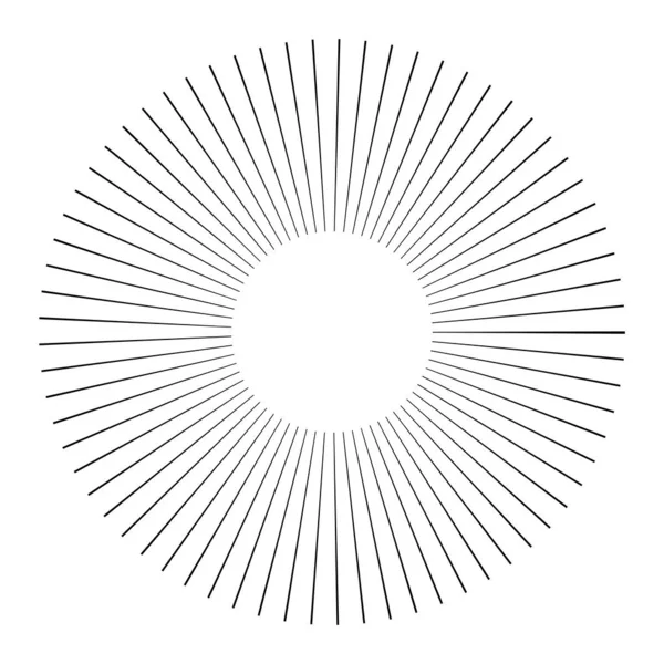 Radiales Circulares Líneas Radiantes Haces Rayos Ilustración Vectores Geométricos Patrón — Vector de stock