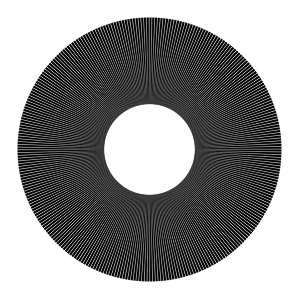 Kreisförmige Radiale Abstrahlende Linien Strahlen Strahlen Geometrische Kreisvektordarstellung Konzentrisches Kreislaufmuster — Stockvektor