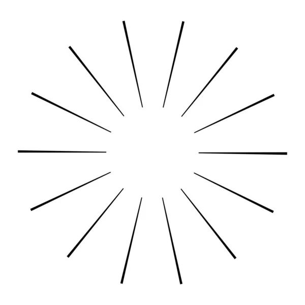 Okrągłe Promieniowe Promieniujące Linie Wiązki Promienie Ilustracja Wektora Geometrycznego Okręgu — Wektor stockowy