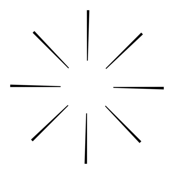 Okrągłe Promieniowe Promieniujące Linie Wiązki Promienie Ilustracja Wektora Geometrycznego Okręgu — Wektor stockowy