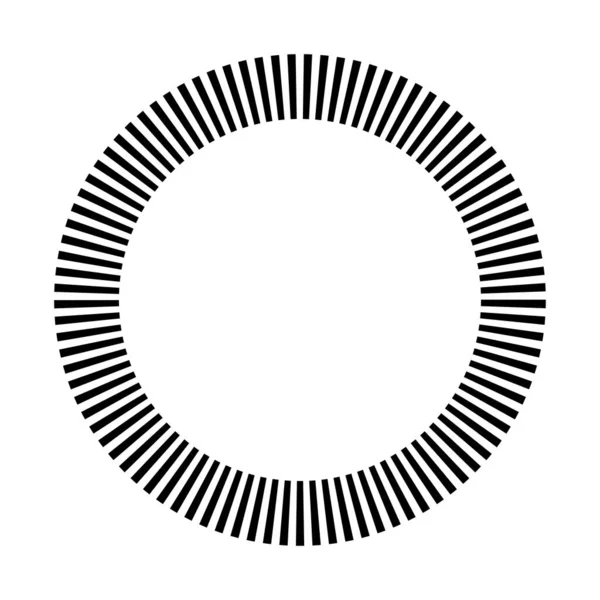 円形の放射線 放射線 ビーム 幾何学的円ベクトル図 環状ループ同心円状パターン — ストックベクタ