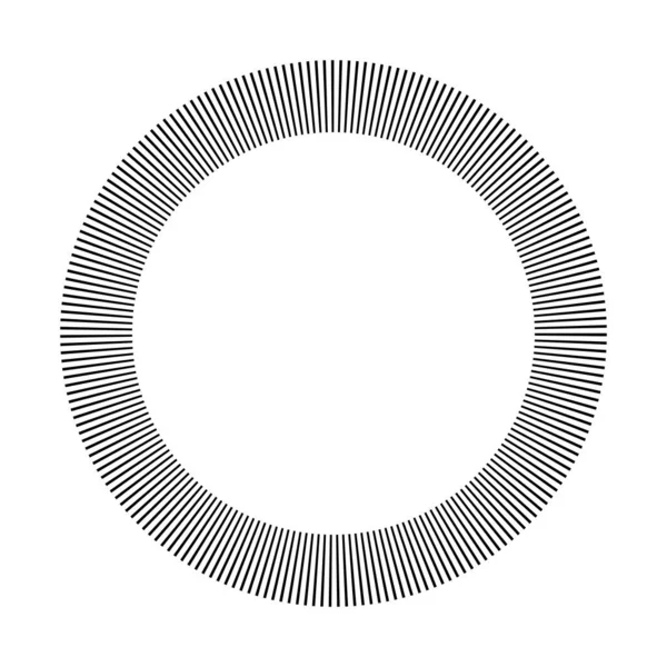 円形の放射線 放射線 ビーム 幾何学的円ベクトル図 環状ループ同心円状パターン — ストックベクタ