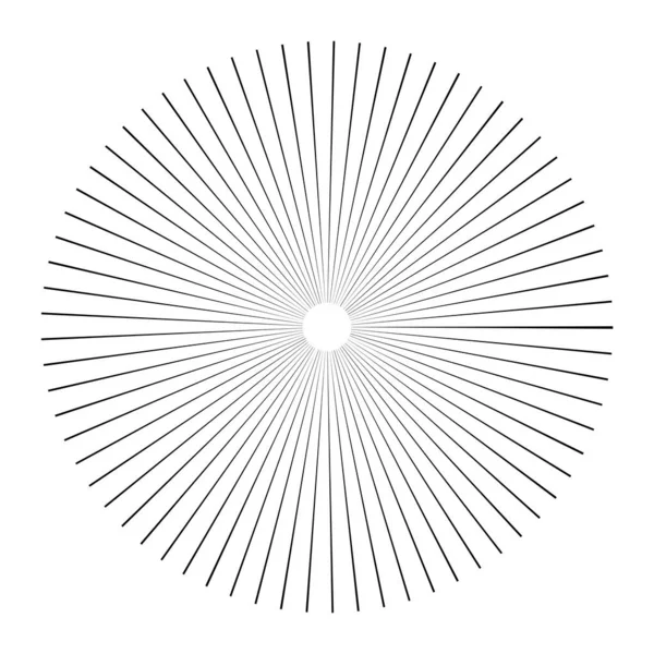 Cirkulär Radial Strålningslinjer Strålar Strålar Geometrisk Cirkel Vektor Illustration Cyklisk — Stock vektor