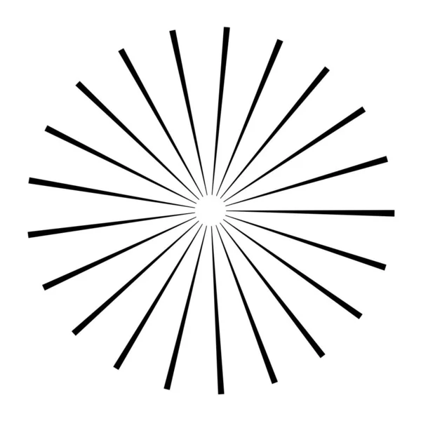 Radiales Circulares Líneas Radiantes Haces Rayos Ilustración Vectores Geométricos Patrón — Archivo Imágenes Vectoriales