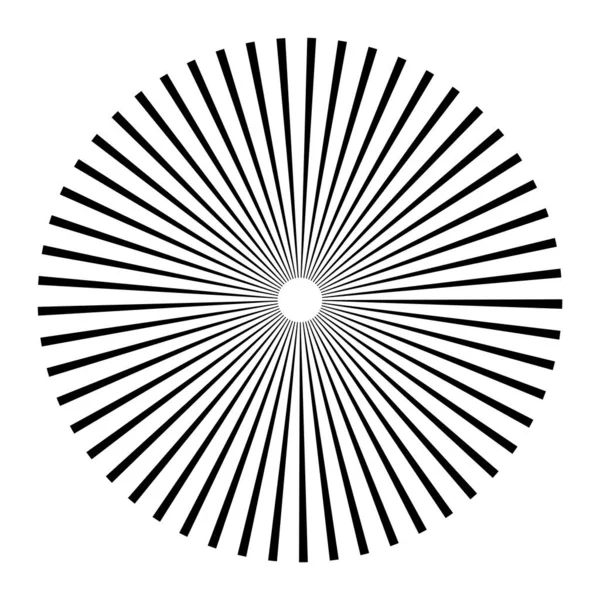 Radiales Circulares Líneas Radiantes Haces Rayos Ilustración Vectores Geométricos Patrón — Vector de stock
