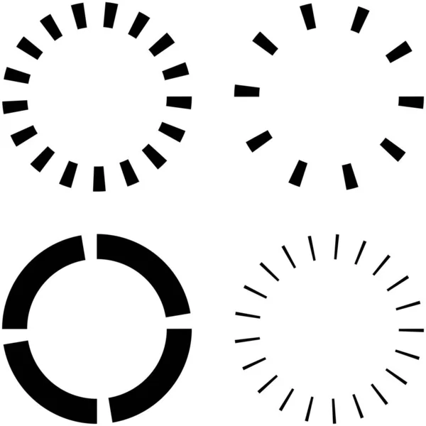 Set Van Cirkelvormige Radiale Stralende Lijnen Stralen Stralen Geometrische Cirkel — Stockvector