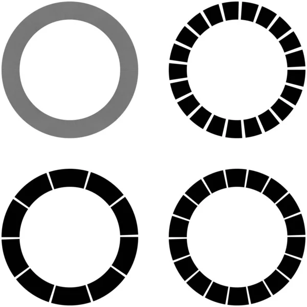 Set Van Cirkelvormige Radiale Stralende Lijnen Stralen Stralen Geometrische Cirkel — Stockvector