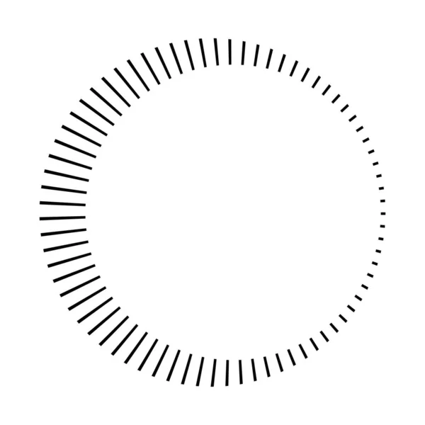 Кругові Радіальні Випромінювальні Лінії Промені Промені Геометричне Коло Векторна Ілюстрація — стоковий вектор